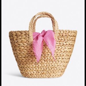 NWT DRAPER JAMES straw handbag in light pink.